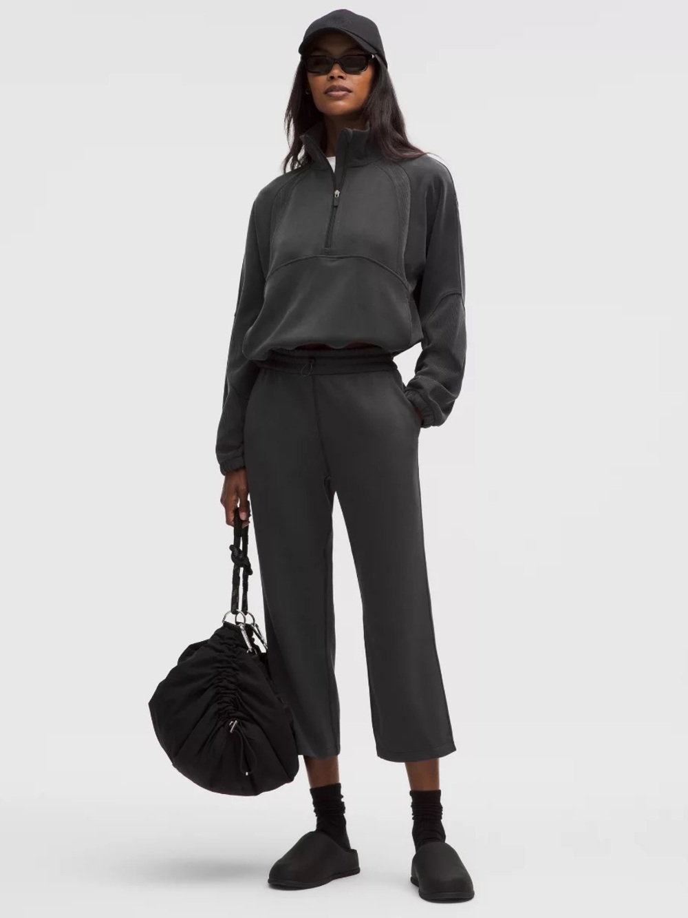 Lululemon Softstreme High Rise Straight Leg Cropped Pant Charcoal Grey Size 12